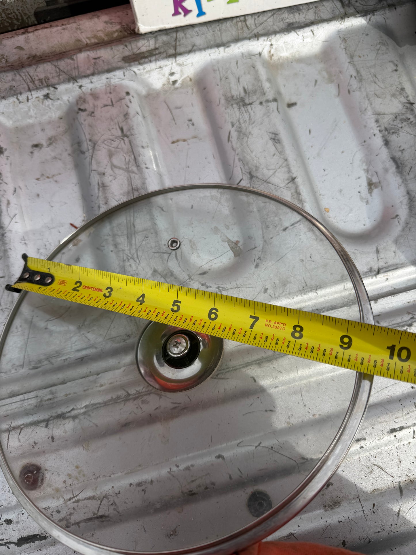 Glass pot lid with handle 9 inch around…
