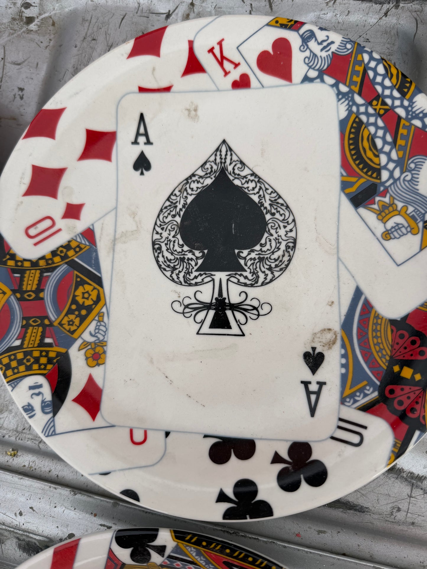 Face card plates ceramic plate 8 inches around each Aces hearts diamond clover spades …
