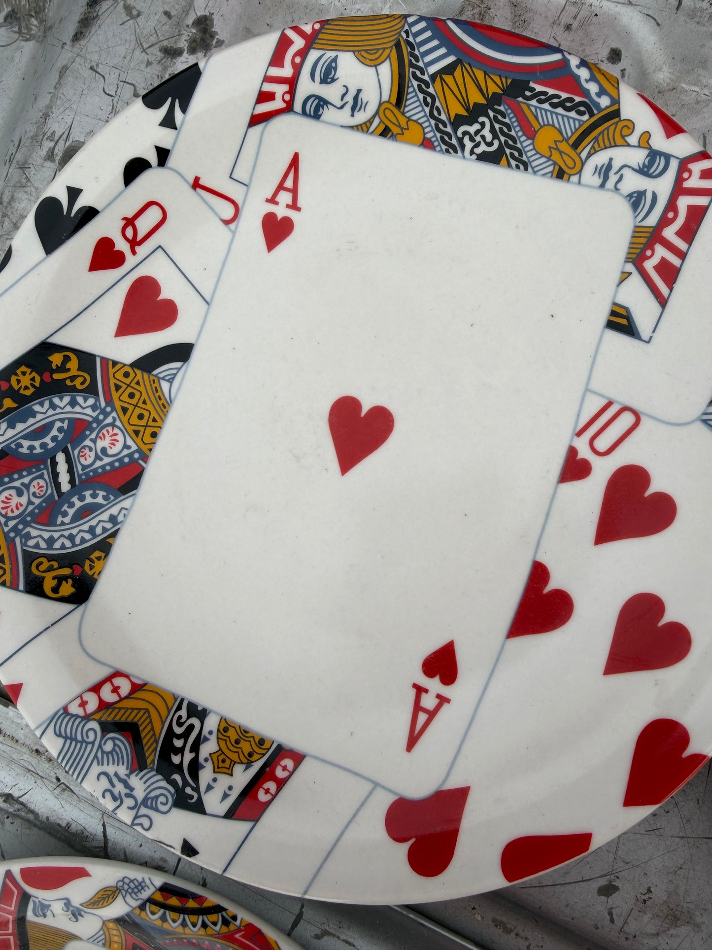 Face card plates ceramic plate 8 inches around each Aces hearts diamond clover spades …