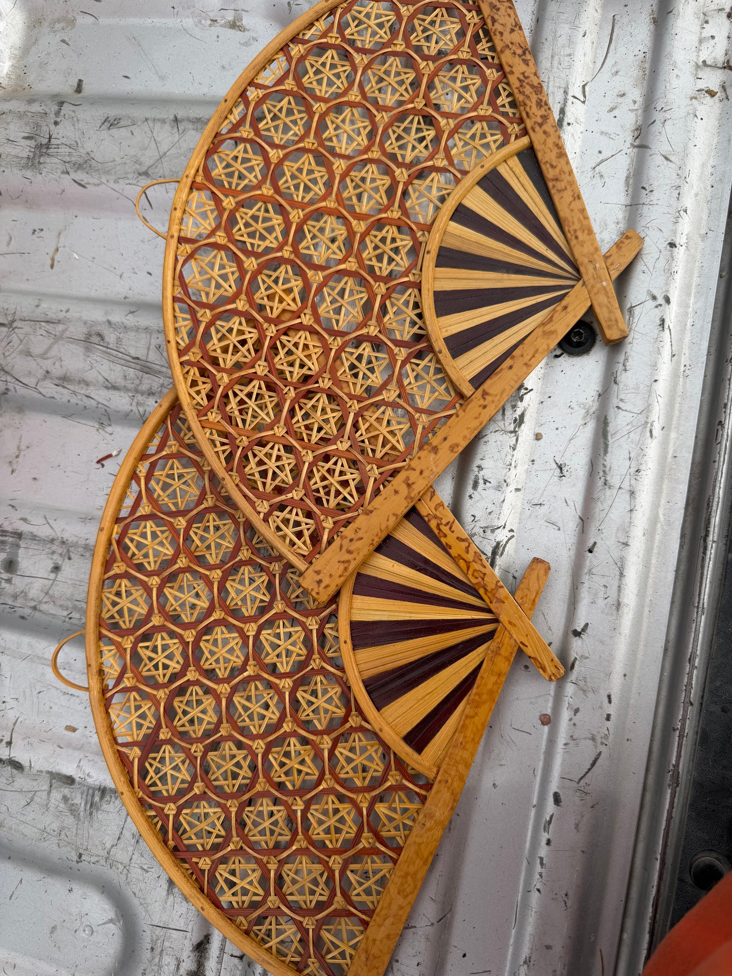 Wall art decoration fans 2 each made of bamboo wood…