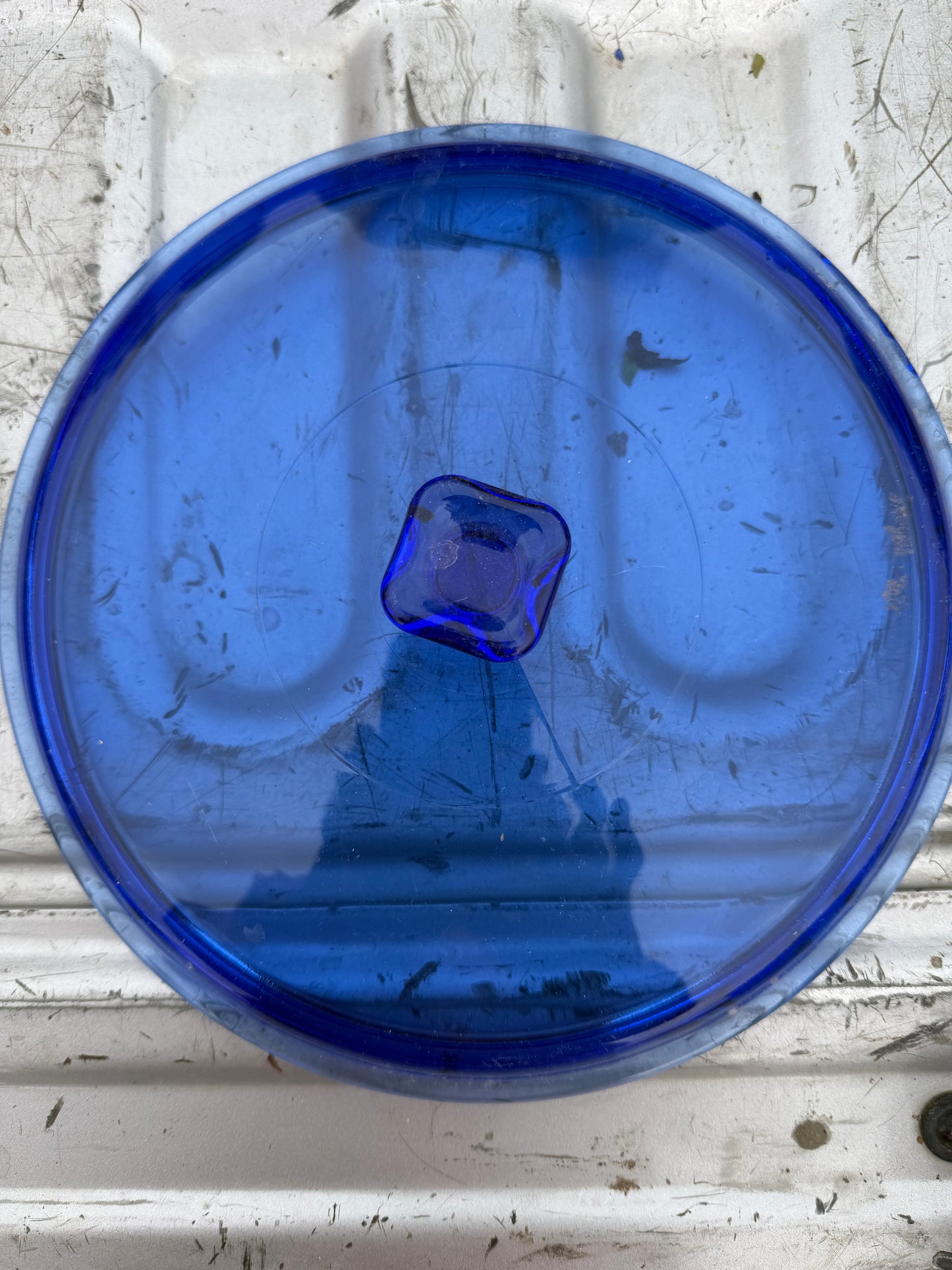 Blue glass pot lid tempered glass for heat small handle 9 inch round…