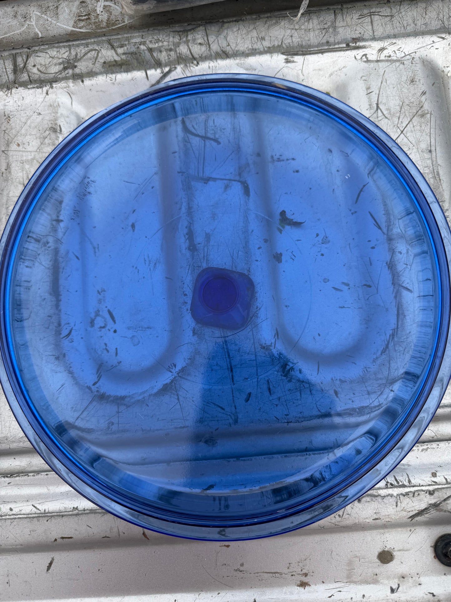 Blue glass pot lid tempered glass for heat small handle 9 inch round…