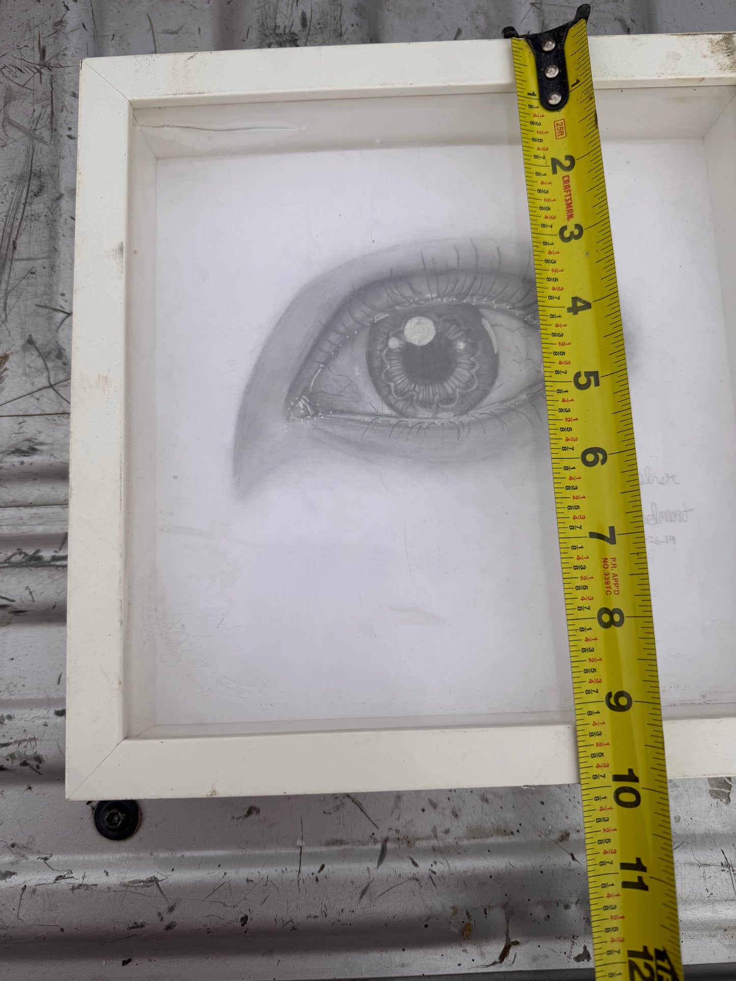 Graphic Art picture woman’s eye very detailed signed art pencil…