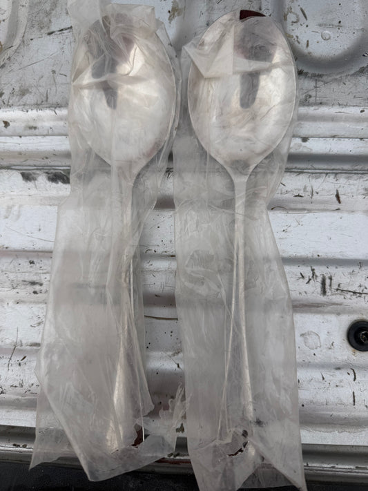Toss salad spoons new stainless steel 9 inch long …