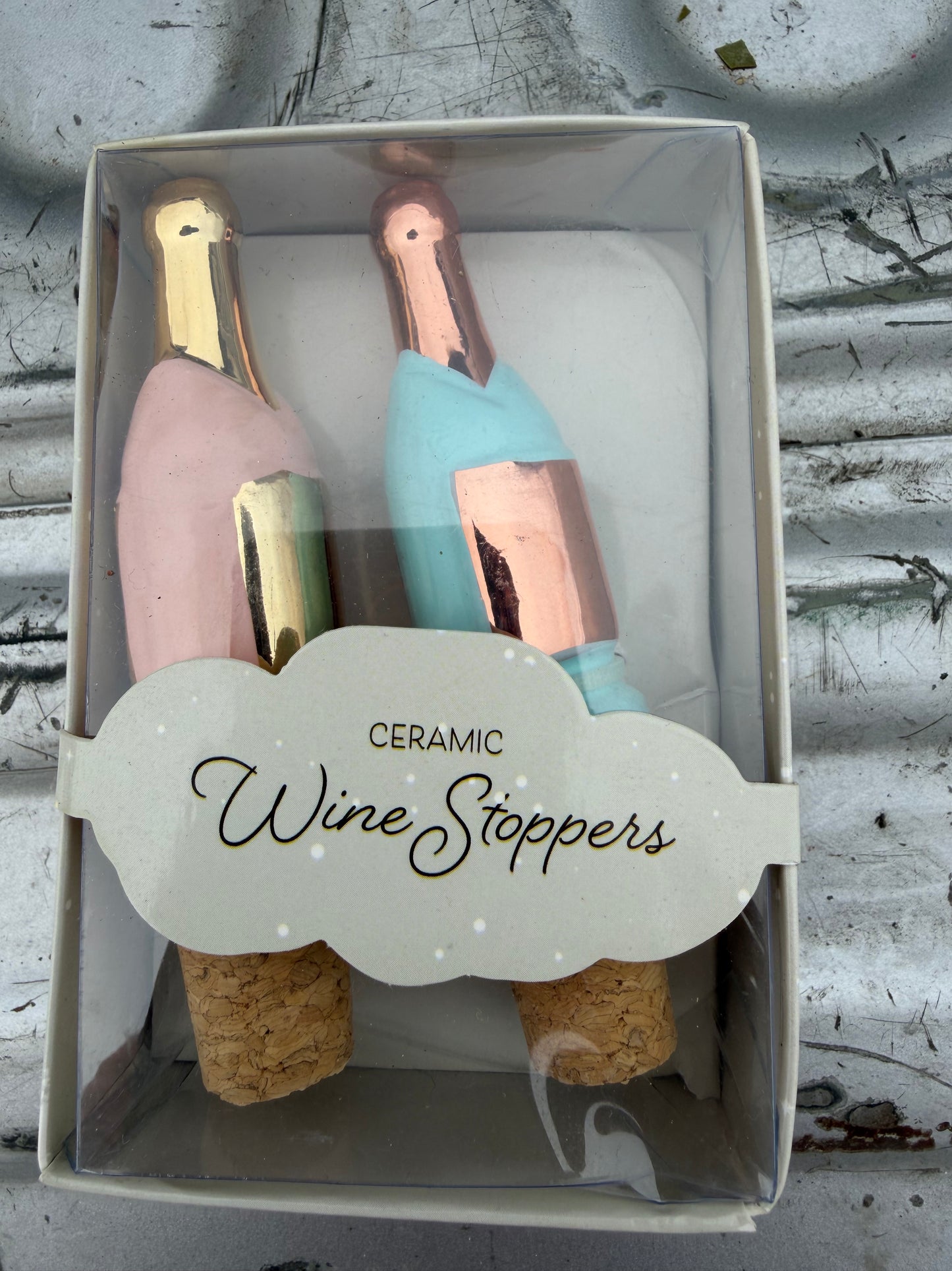Ceramic Wine Stoppers blue and pink. New …