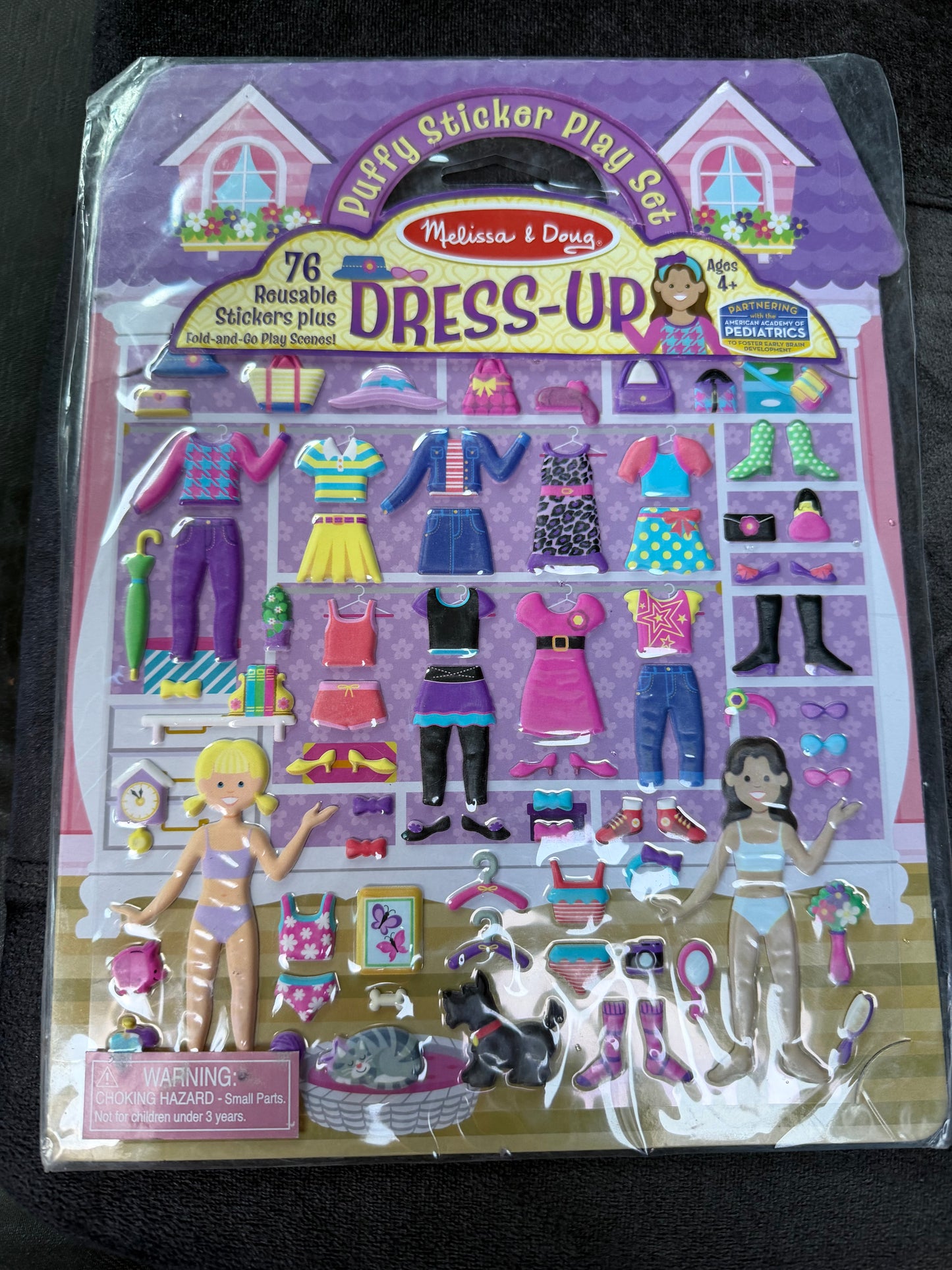 Melissa and Doug Dress up puffy sticker’s play set dressing room set new …