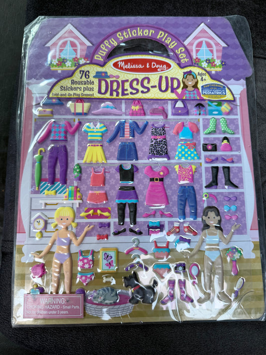Melissa and Doug Dress up puffy sticker’s play set dressing room set new …