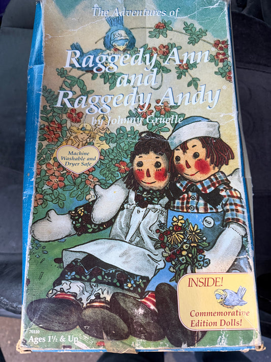 Raggedy Ann And Raggedy Andy doll set new in box. 15th anniversary reproduction of original dolls in 1978 …