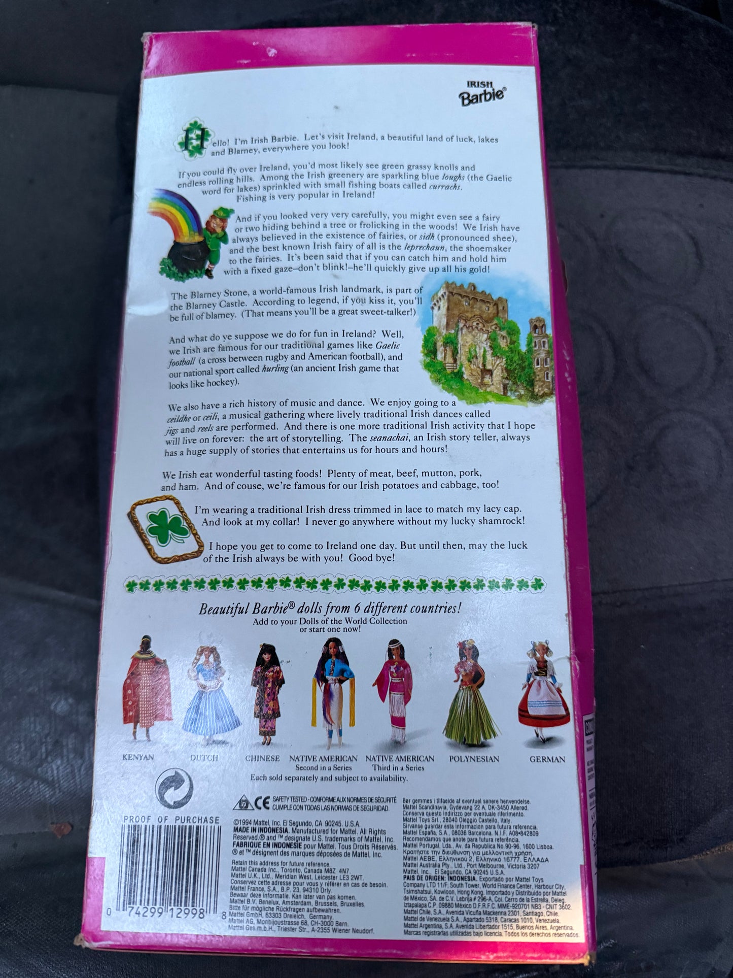 Barbie dolls of the world collection Irish Barbie from Ireland new in the box made in 1994 …
