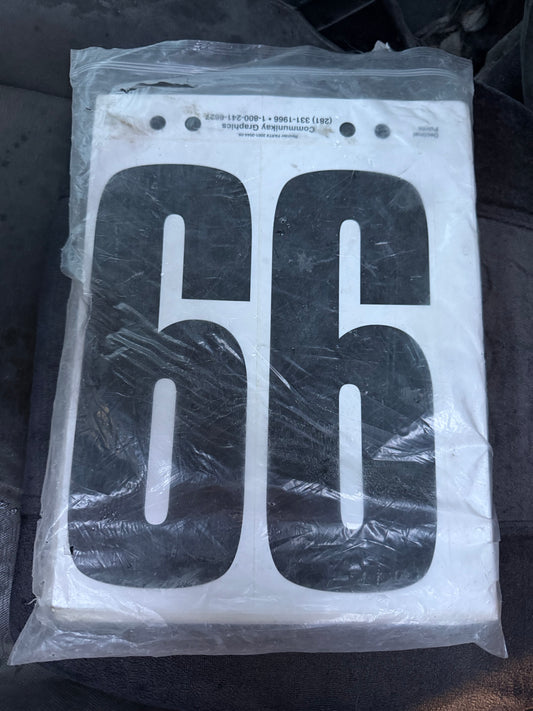 Sticker numbers large size black 7.5 tall 3.5 wide 00-99 set new …