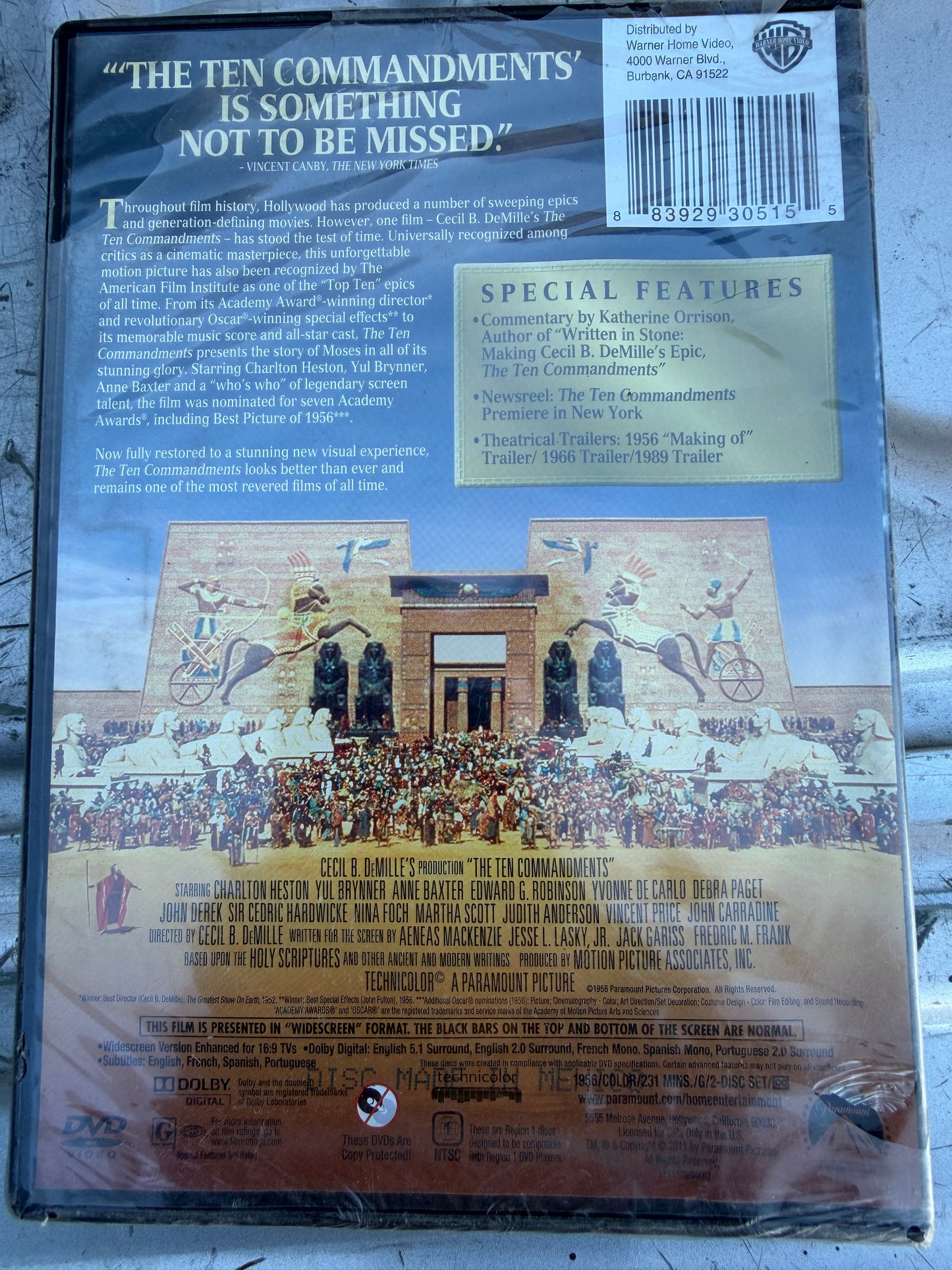 The Ten Commandments DVD with Charles Heston academy award winner new DVD…