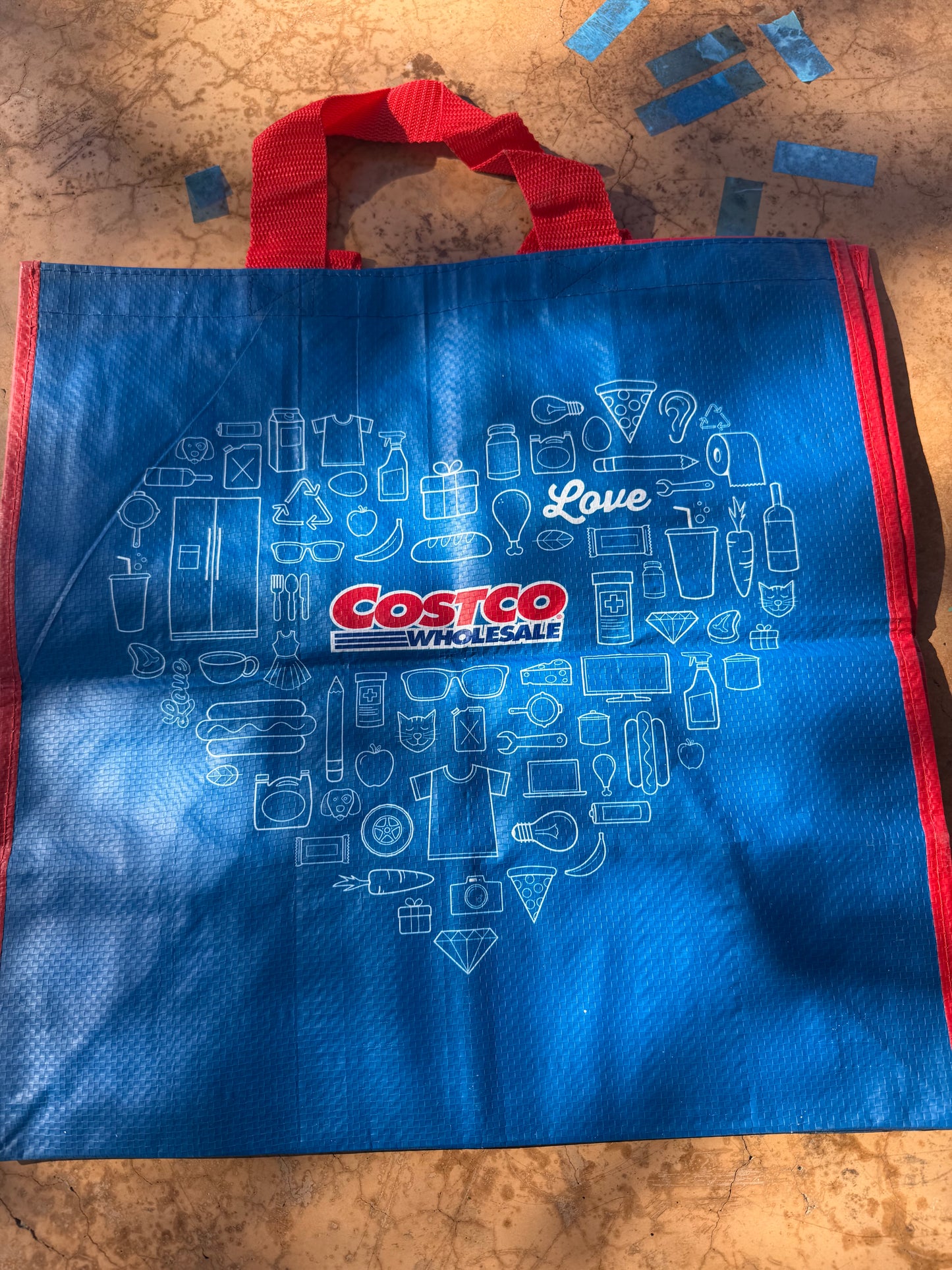 Costco shopping bag canvas material cloth handle 16x15 new …