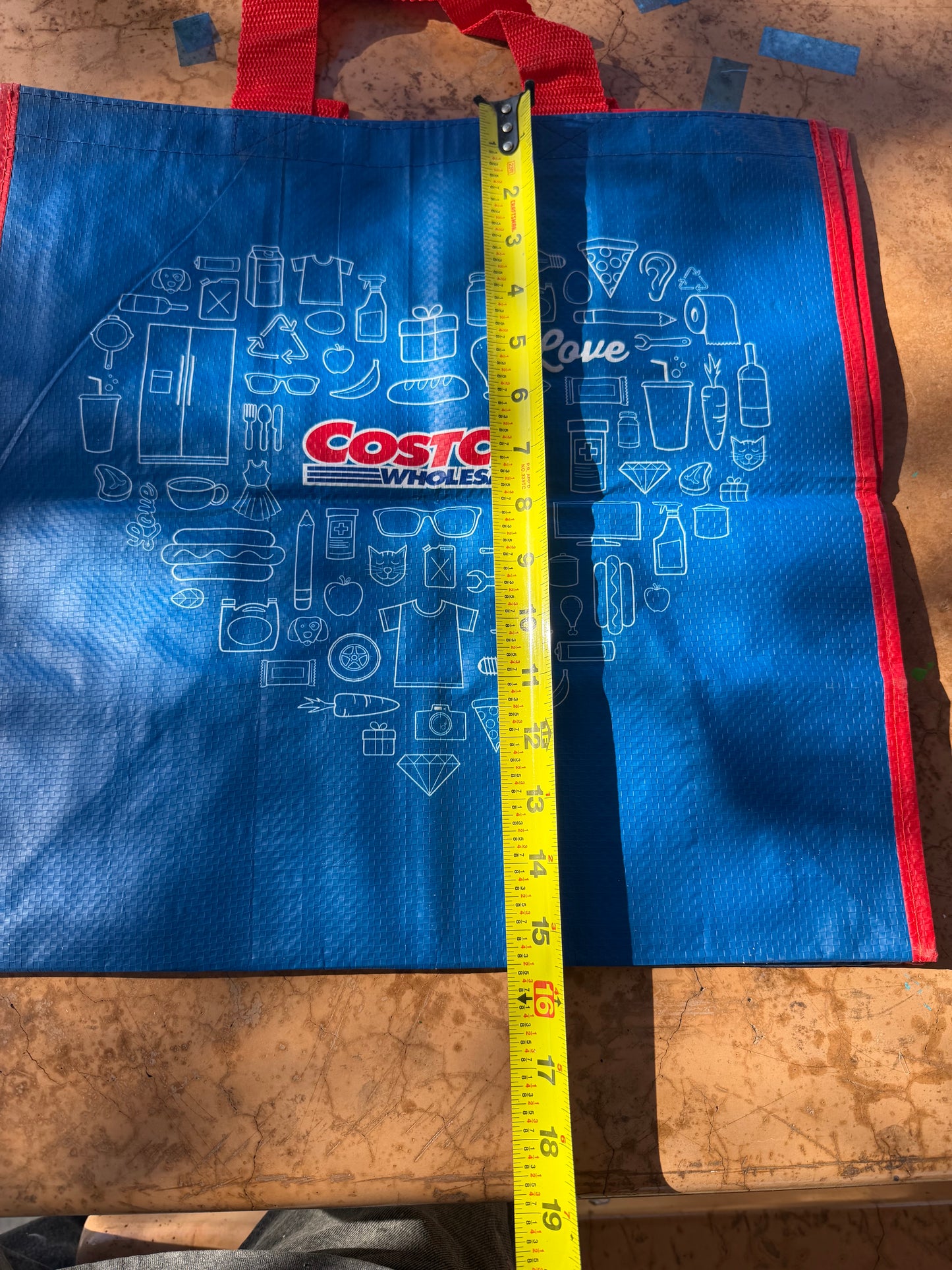 Costco shopping bag canvas material cloth handle 16x15 new …