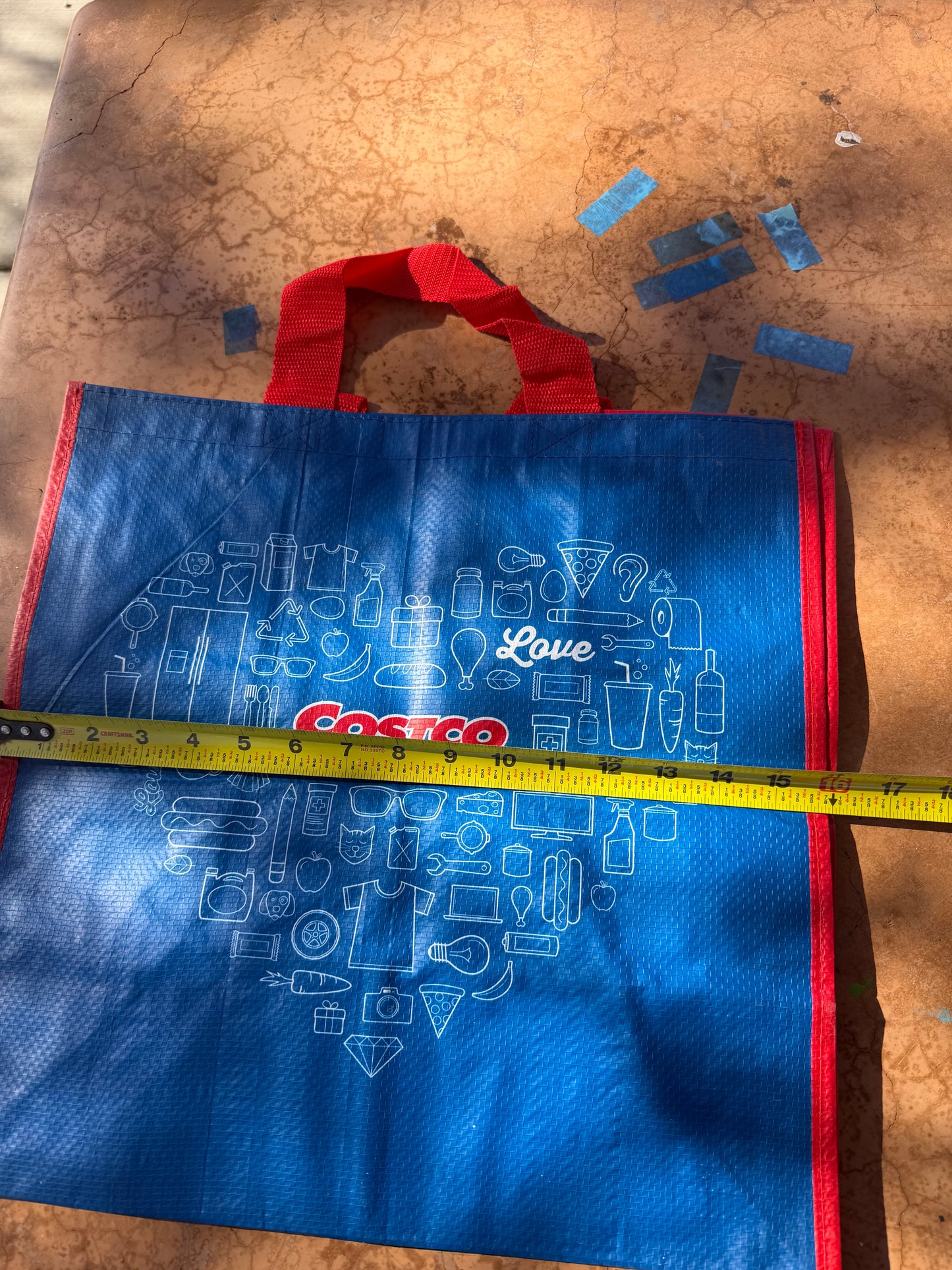 Costco shopping bag canvas material cloth handle 16x15 new …