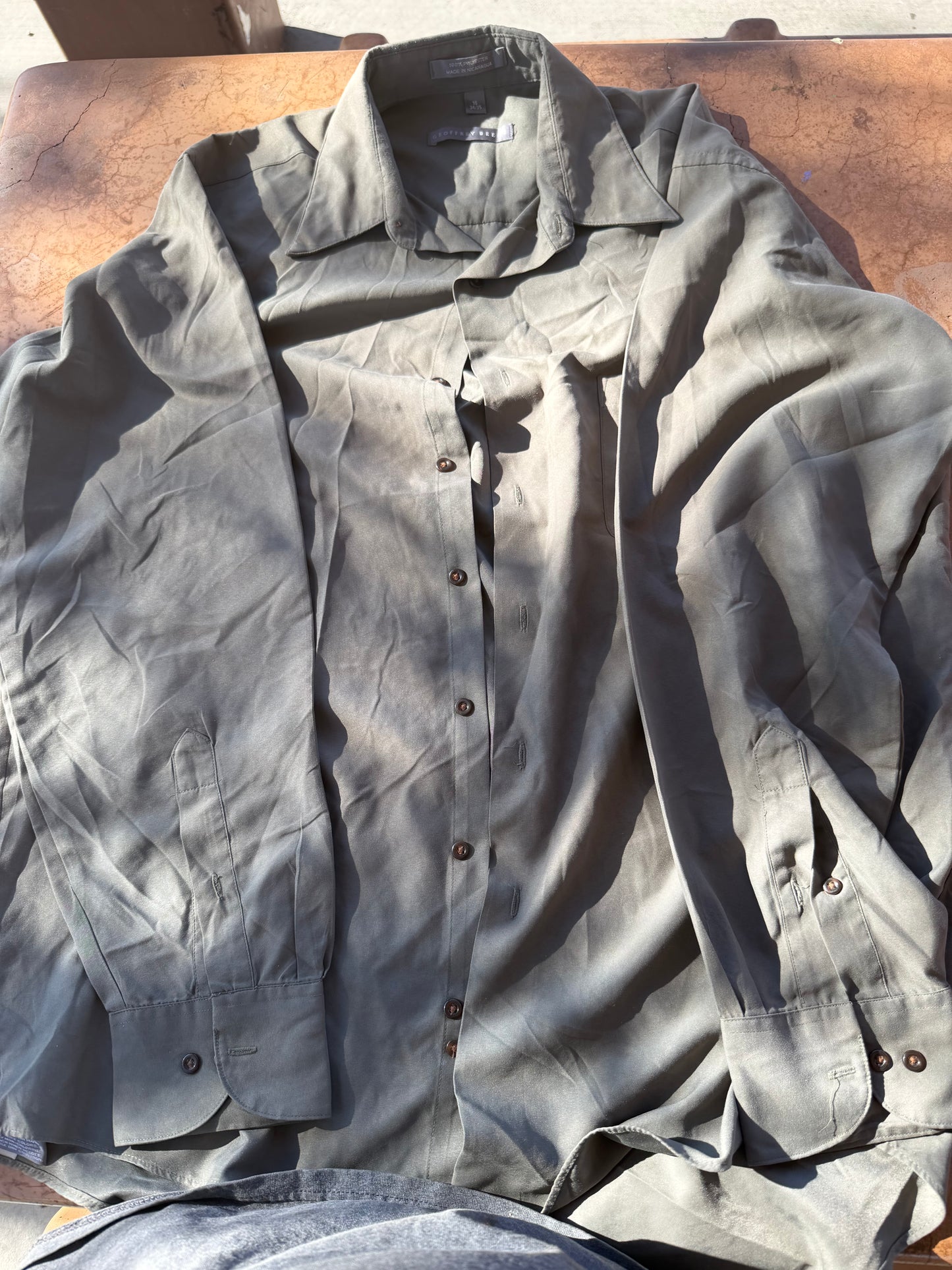 Geoffrey Beene clothing line button down shirt dress up shirt size L …