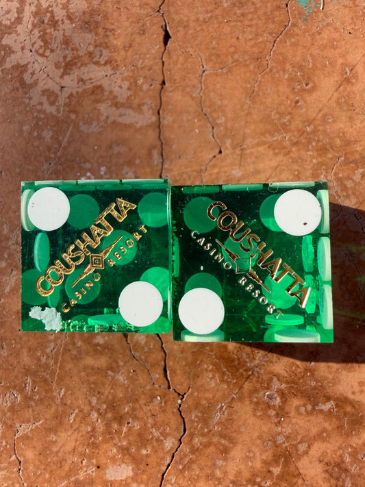 Coushatta Hotel Resort and Casino in Las Vegas gaming Dice green color 2 each …