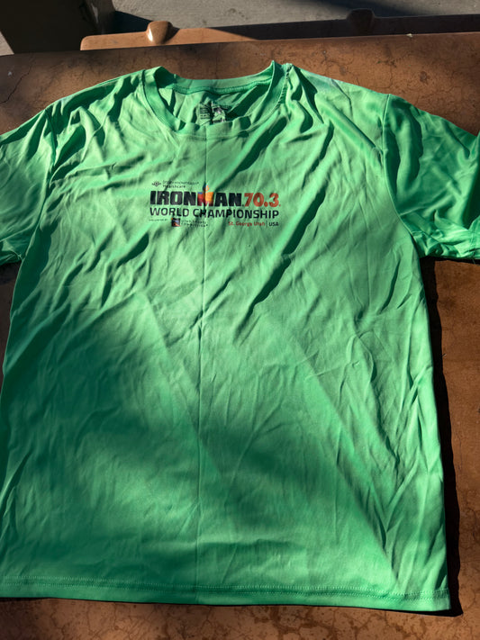Ironman world competition 2022 volunteer tee shirt size Large green color new …