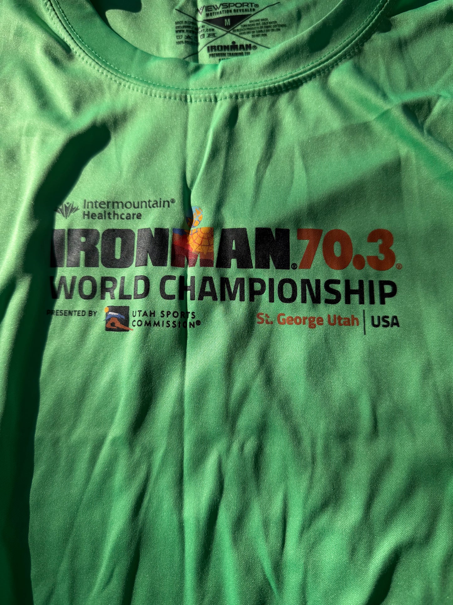 World Champion Iron man competition tee shirt volunteer shirt for help size Medium…