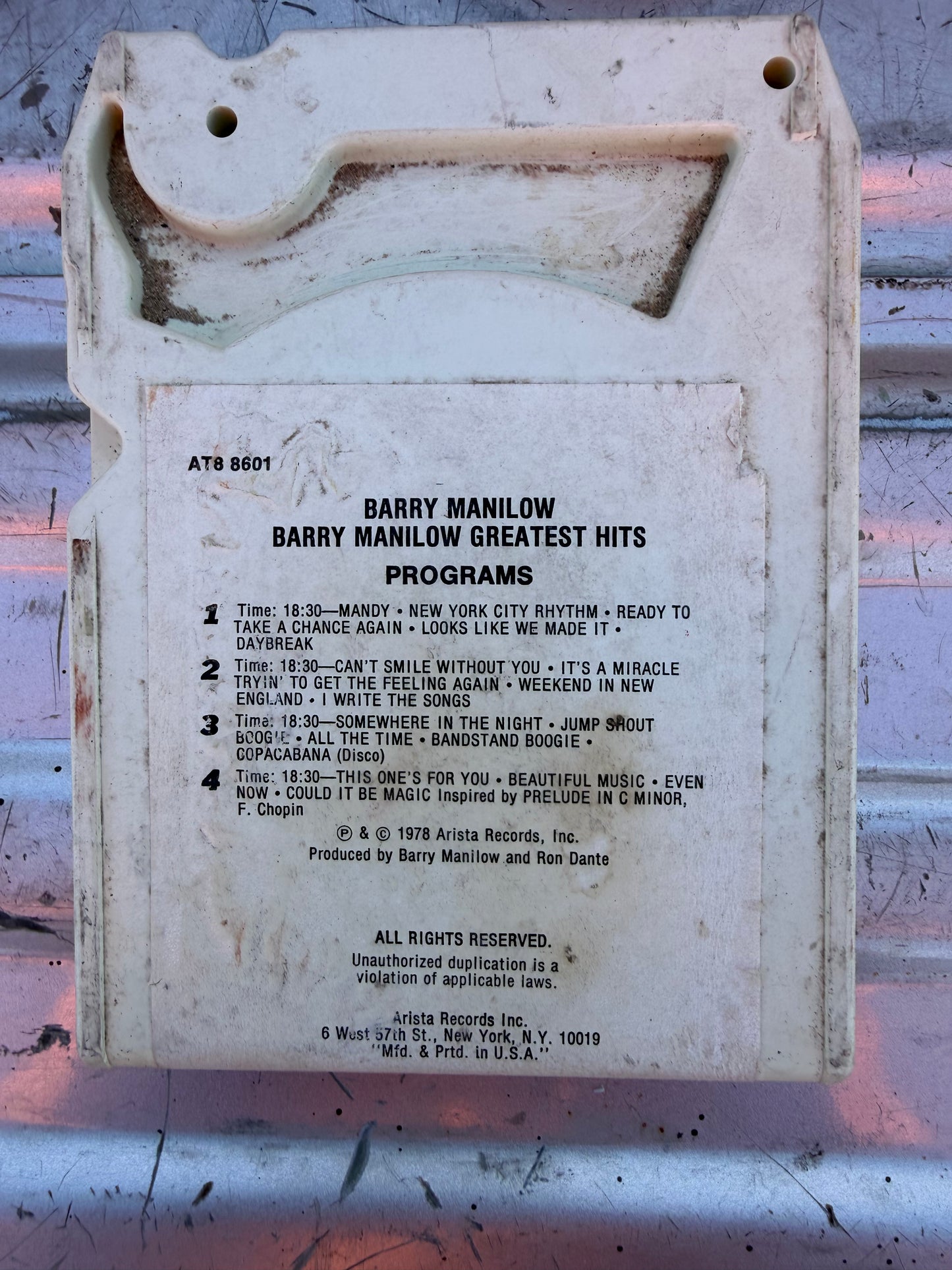 Berry Manilow Greatest hits music 8 track vintage album. …
