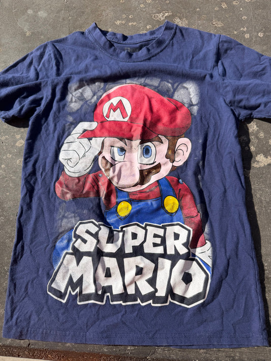 Super Mario’s tee shirt size small blue color used…