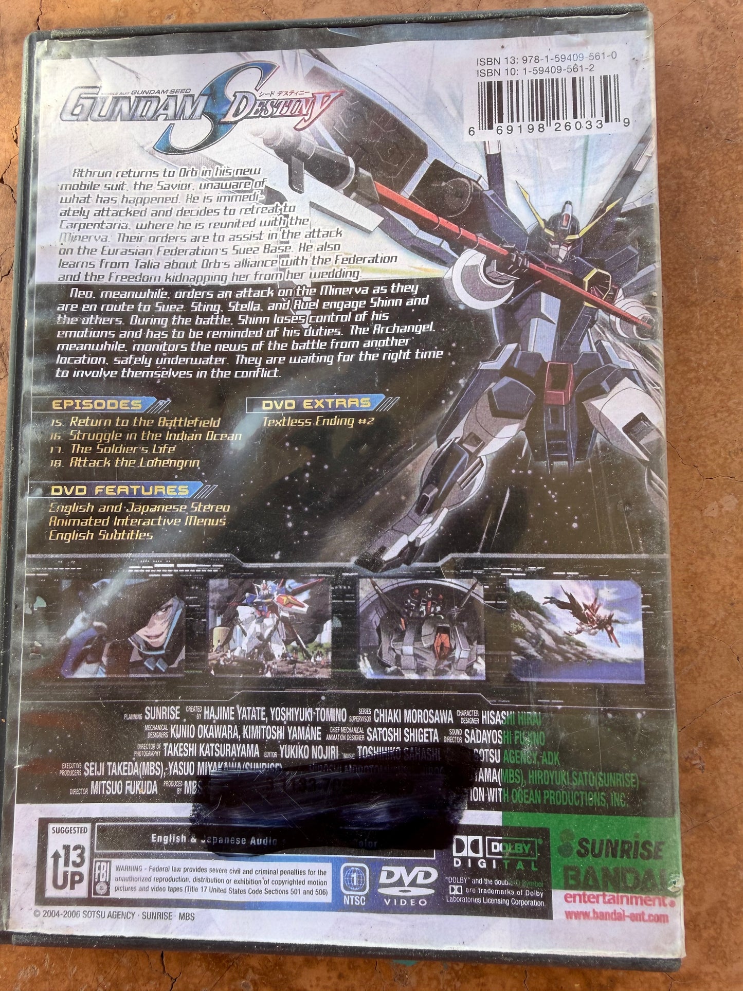 Gundam Seed Destiny. Episodes 15,16,17,18, used DVD…