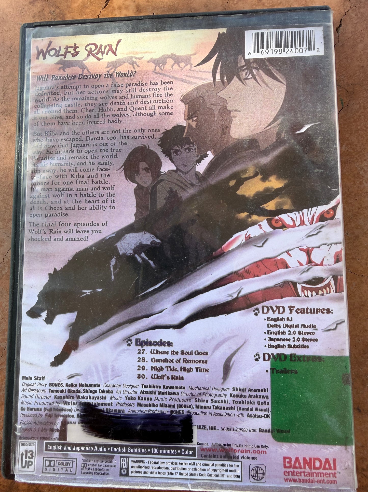 Wolf’s Run  anime series dvd title Final Encounter 4 episodes # 27,28,29,30, episodes used…
