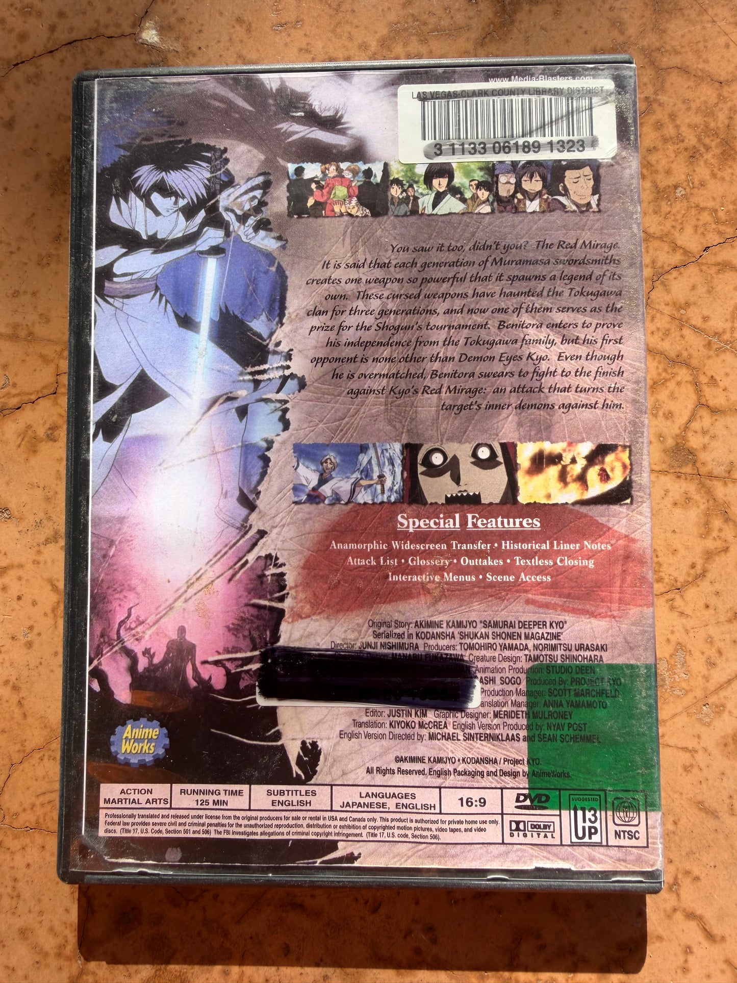 Samurai Deeper KYO anime series cartoon volume two curse of the totackuwe …