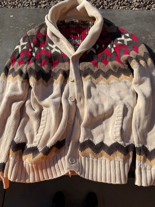 Old Navy heavy sweater knitted cotton thick sweater with long sleeve button down size Medium