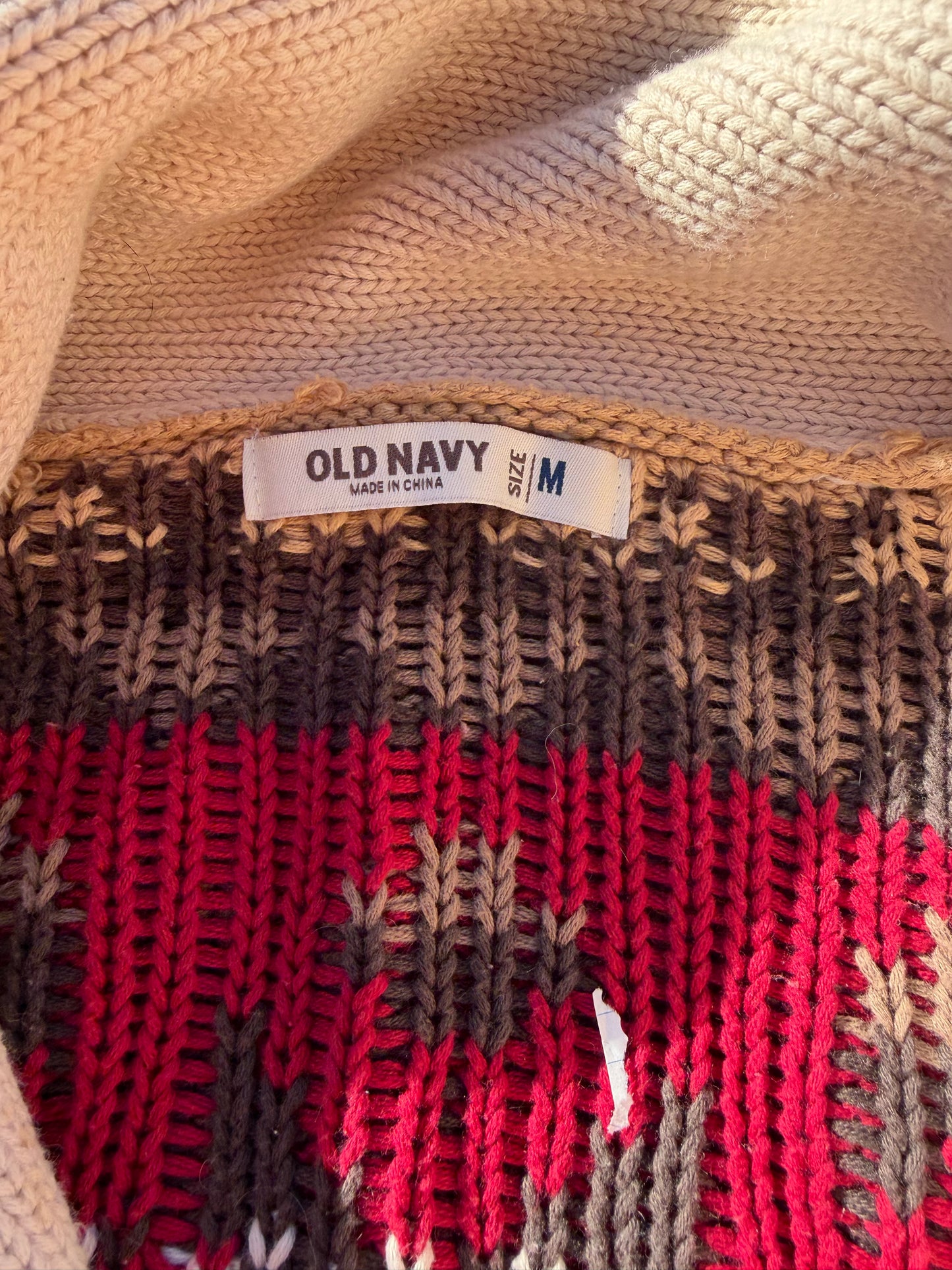 Old Navy heavy sweater knitted cotton thick sweater with long sleeve button down size Medium