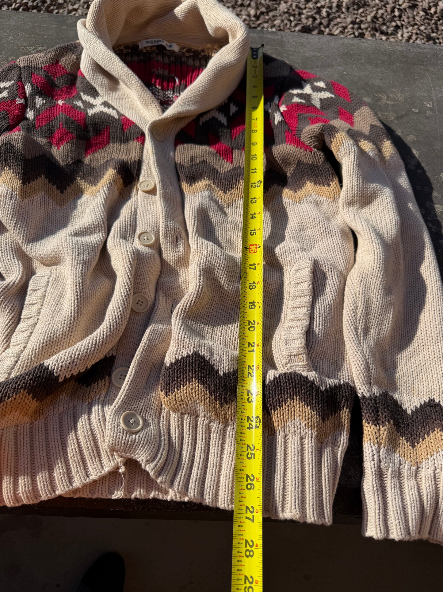 Old Navy heavy sweater knitted cotton thick sweater with long sleeve button down size Medium