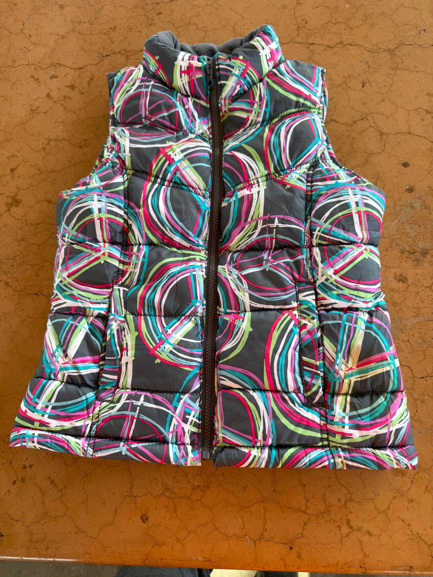 Old Navy. Padded vest colorful zipper front size Large…
