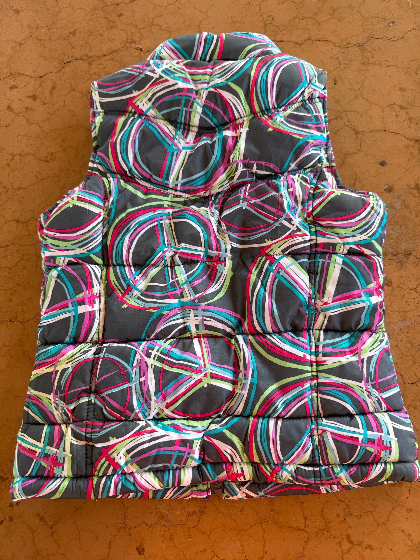 Old Navy. Padded vest colorful zipper front size Large…