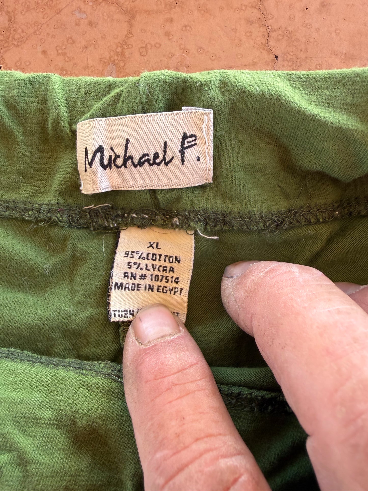 Micheal F clothing line sweatpants green color size XL …
