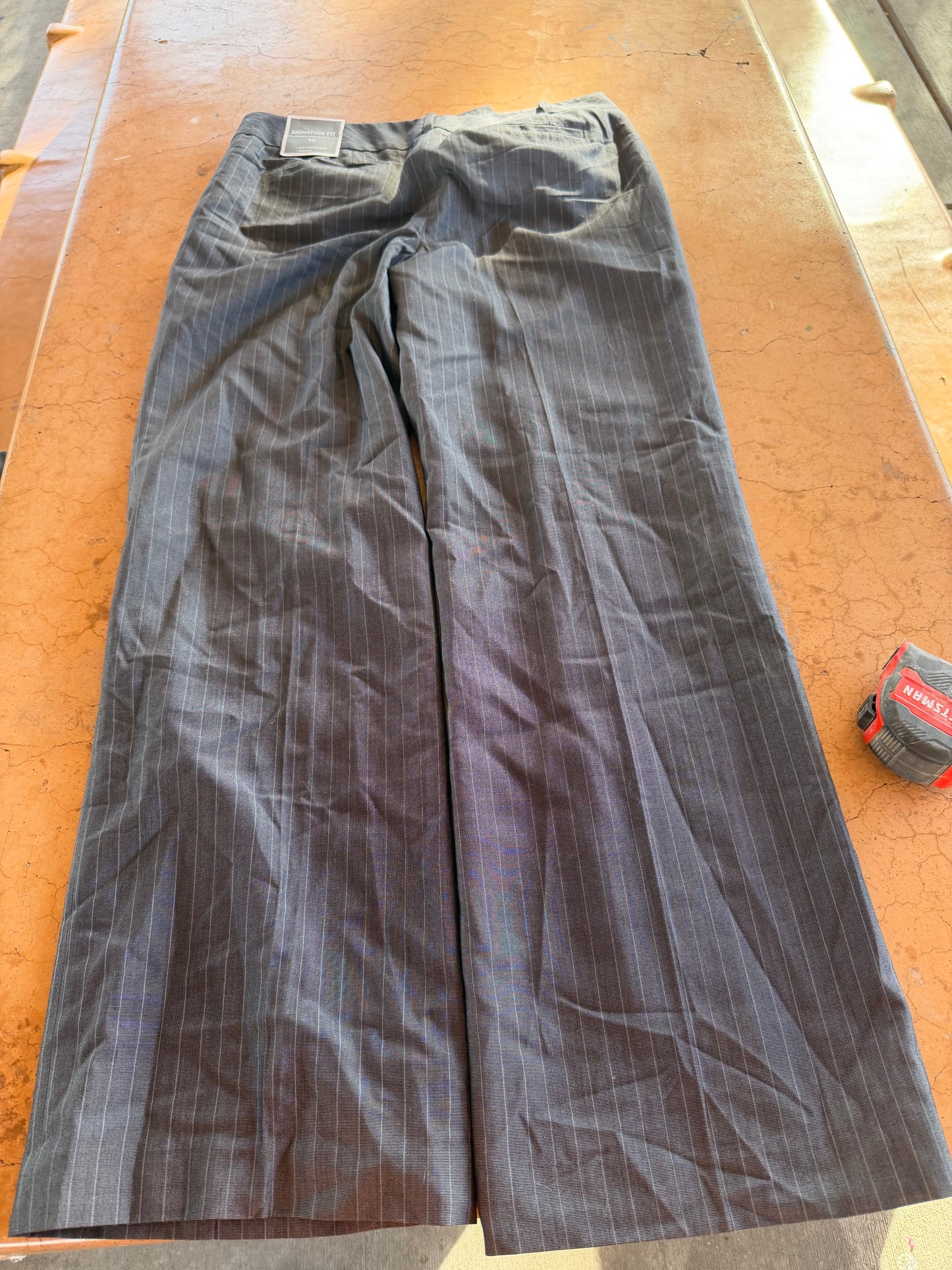 Ann Taylor signature fit dress pants gray striped business wear size 10 new …