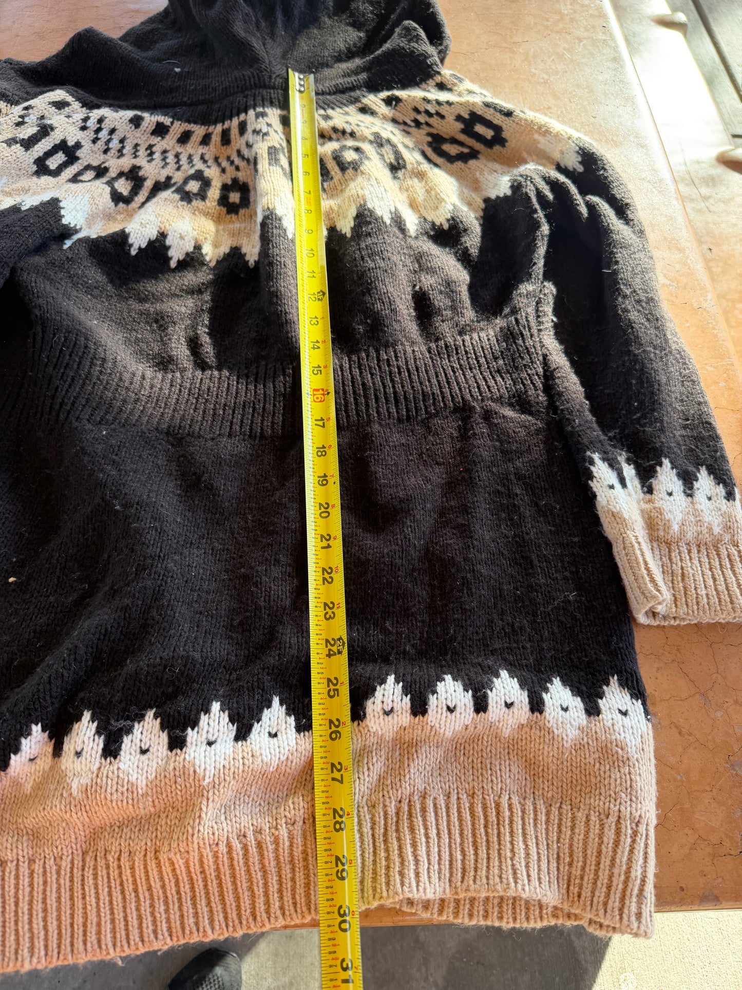 H&M clothing line full long sweater hoodie knitted coat. Heavy sweater size Large…