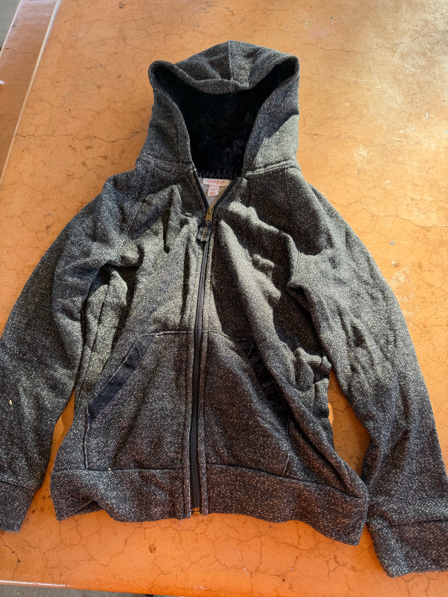 Cat & Jack clothing line hoodie dark gray size Large zipper …