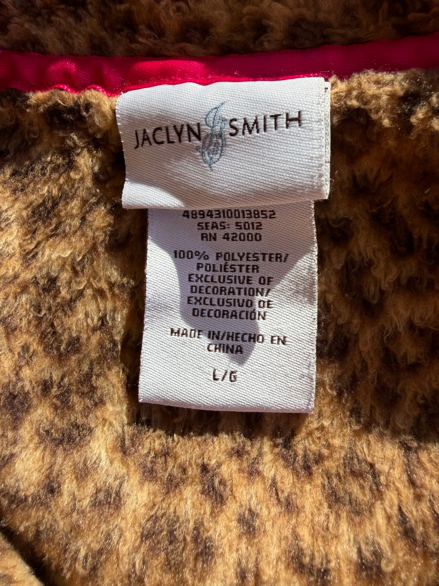 Jaclyn Smith clothing line leopard style shirt top pajamas top only size Large…