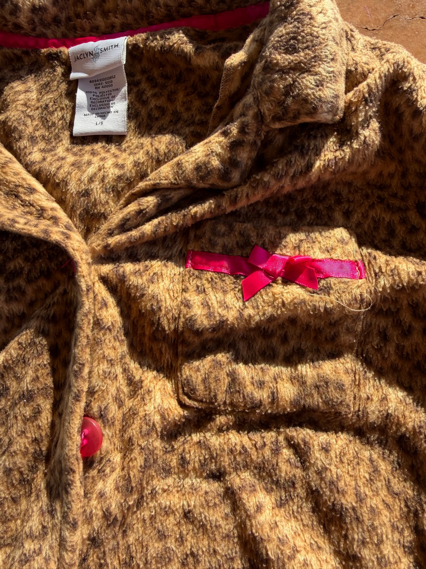 Jaclyn Smith clothing line leopard style shirt top pajamas top only size Large…
