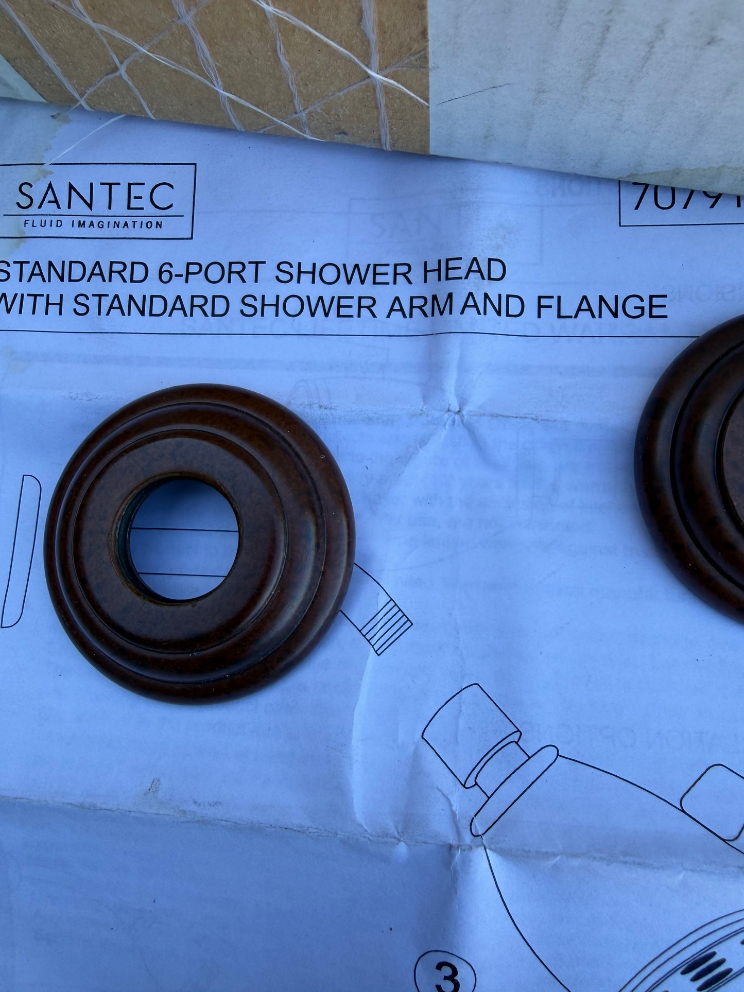Santec plumbing fixture body spray shower head faucet straight flow body sprayer mahogany finish…