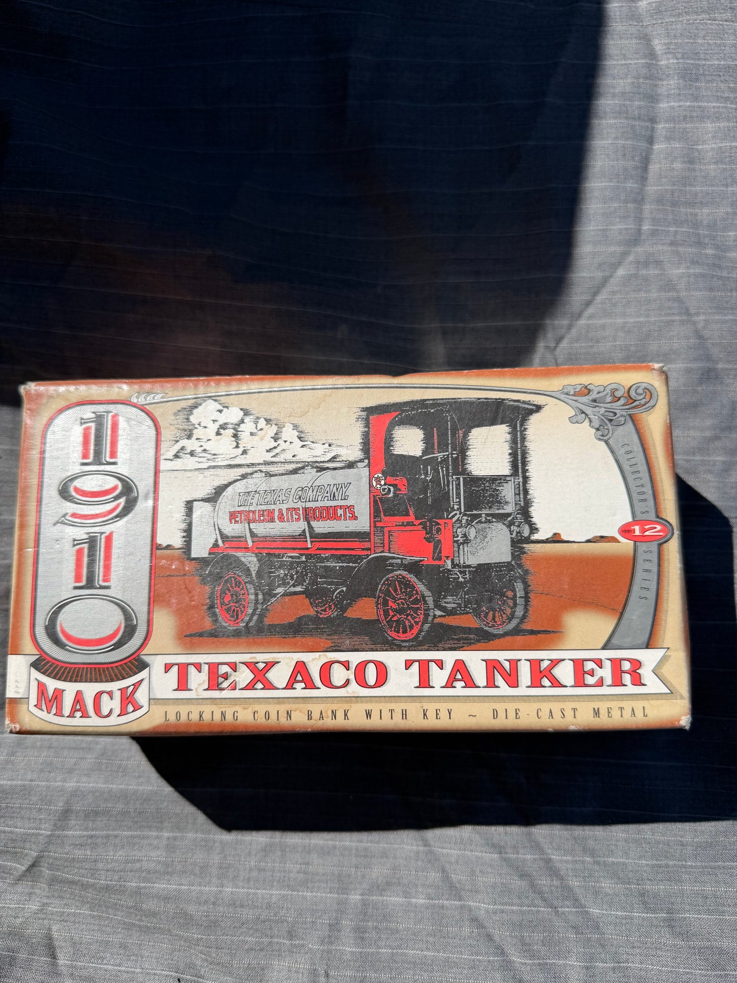 Texaco tanker 1910 oil truck replica made 1996. Vintage bank that rolls toy truck …