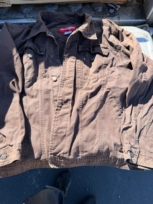 Wangler western wear denim brown jacket cotton jacket size XL …