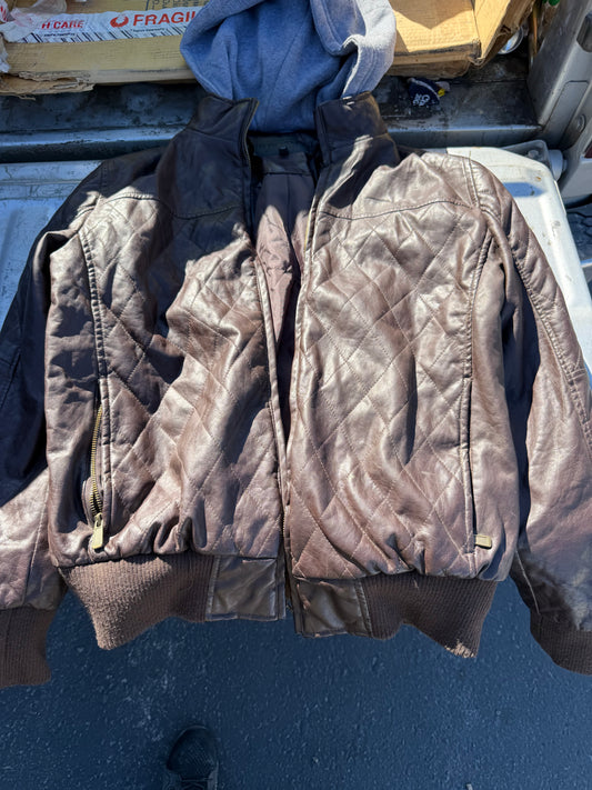 Blackout clothing company official Brand real leather coat bomber style zipper pockets…
