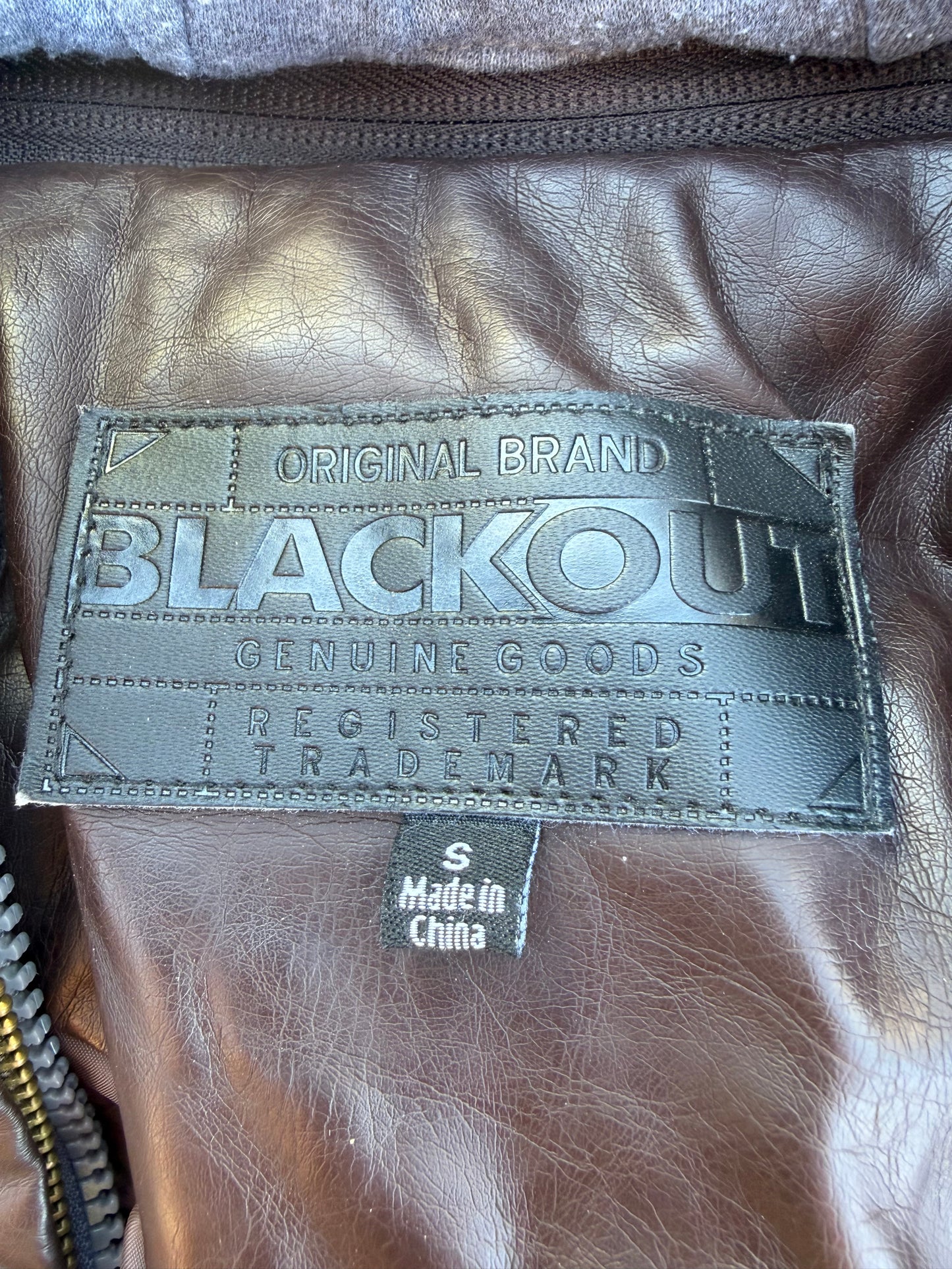 Blackout clothing company official Brand real leather coat bomber style zipper pockets…
