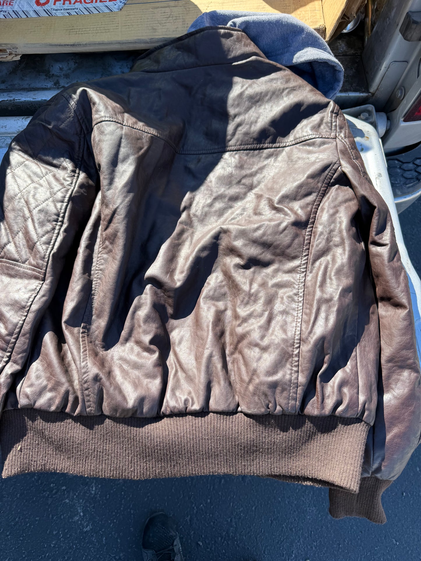 Blackout clothing company official Brand real leather coat bomber style zipper pockets…