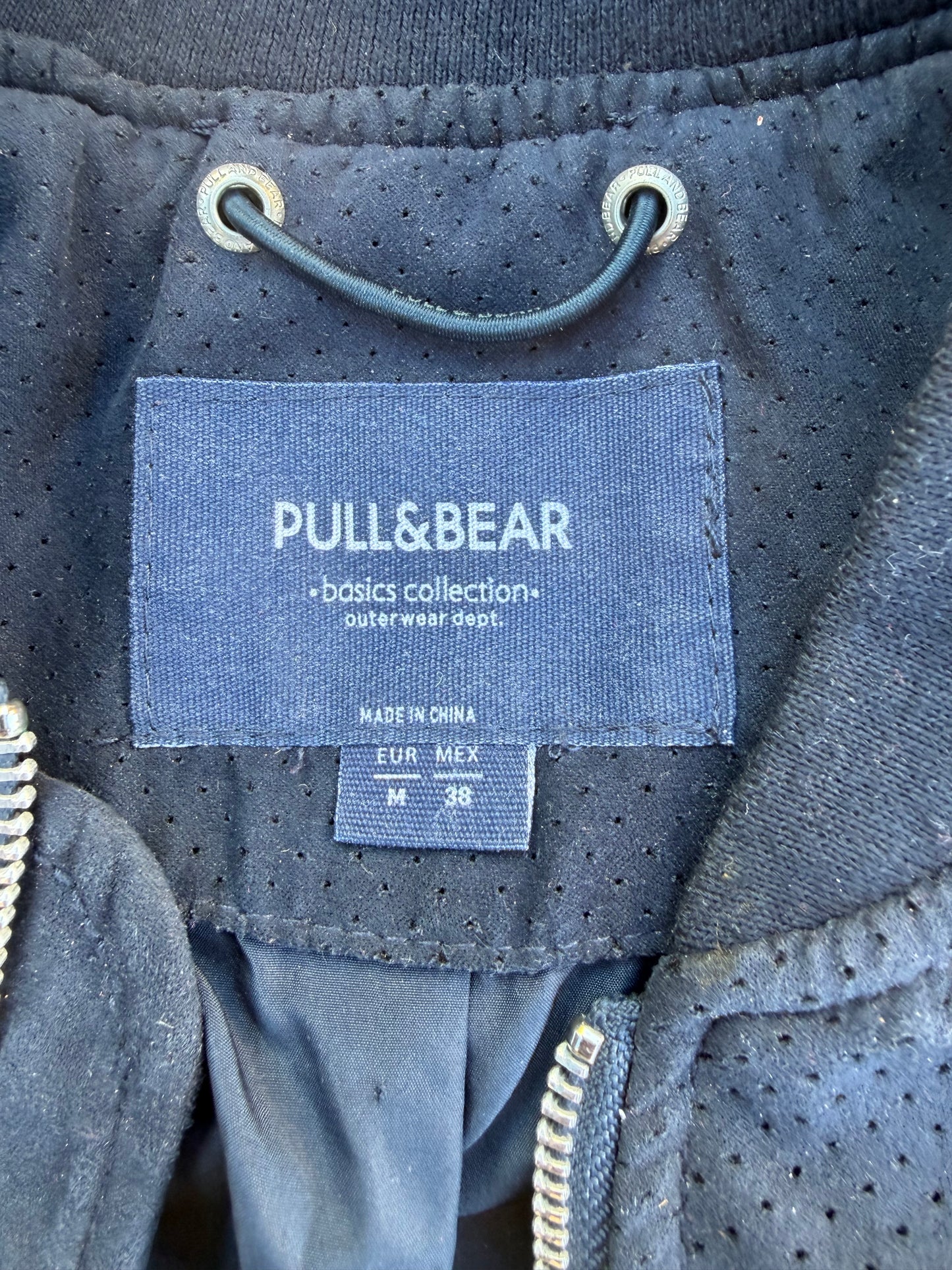 Pull and Bear clothing company jacket wind breaker size Medium dark blue color…