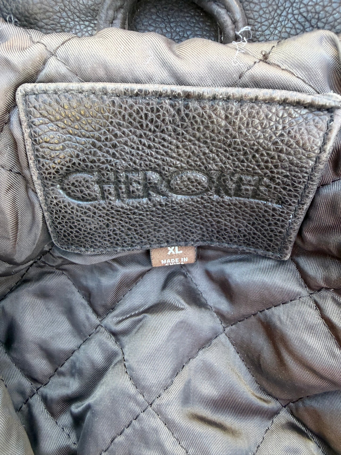 Cherokee real leather coat size XL zipper with pockets bomber style coat …