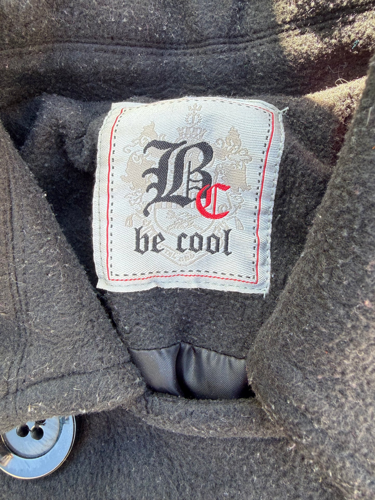 BC Be Cool clothing line coat made with cotton Wool long sleeve button up size Medium…