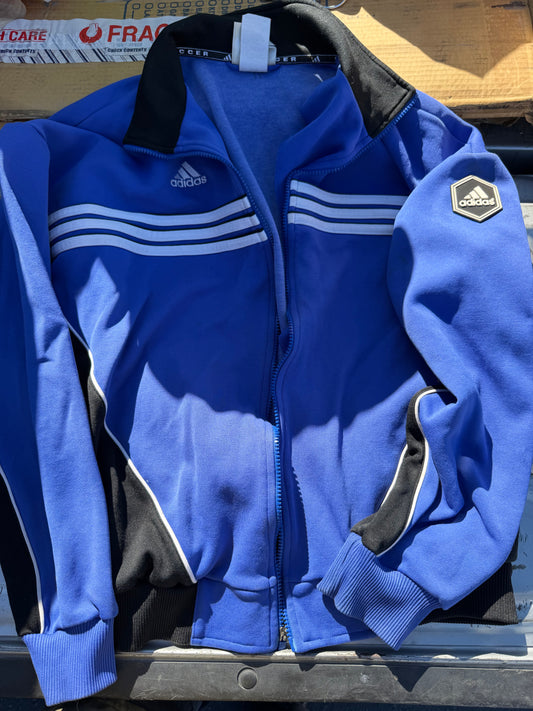 Adidas sports jacket for Soccer made authentic sports jacket blue color size Medium tall men or women…