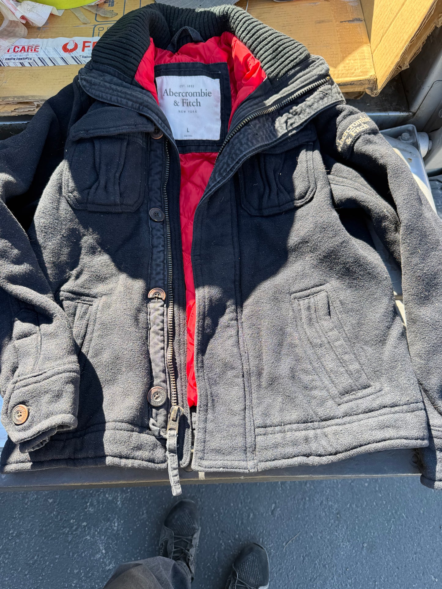 Abercrombie and Fitch of New York coat heavy winter coat size Large dark Blue color …