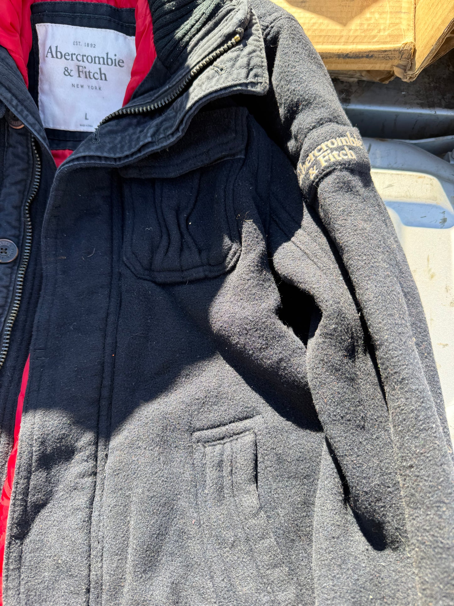 Abercrombie and Fitch of New York coat heavy winter coat size Large dark Blue color …